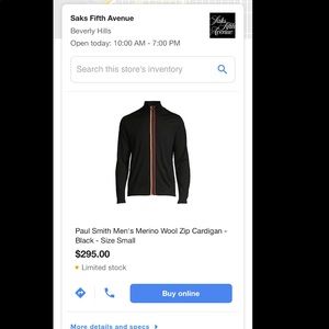PAUL SMITH ZIP CARDIGAN